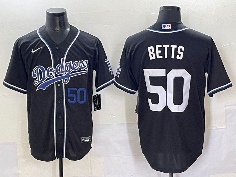 Men 2025 Los Angeles Dodgers 50 Betts Black Three generations Fashion Nike MLB Jersey style 7043